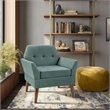 Olliix 510 Design One Size Wood Accent Chair in Blue