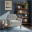 Olliix 510 Design One Size Wood Accent Chair in Gray