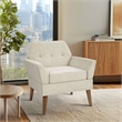 Olliix 510 Design One Size Wood Accent Chair in Beige