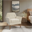 Olliix 510 Design One Size Wood Accent Chair in Beige