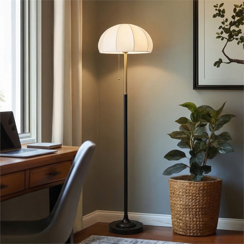 Olliix INK+IVY One Size Iron/Polyester Floor Lamps in White