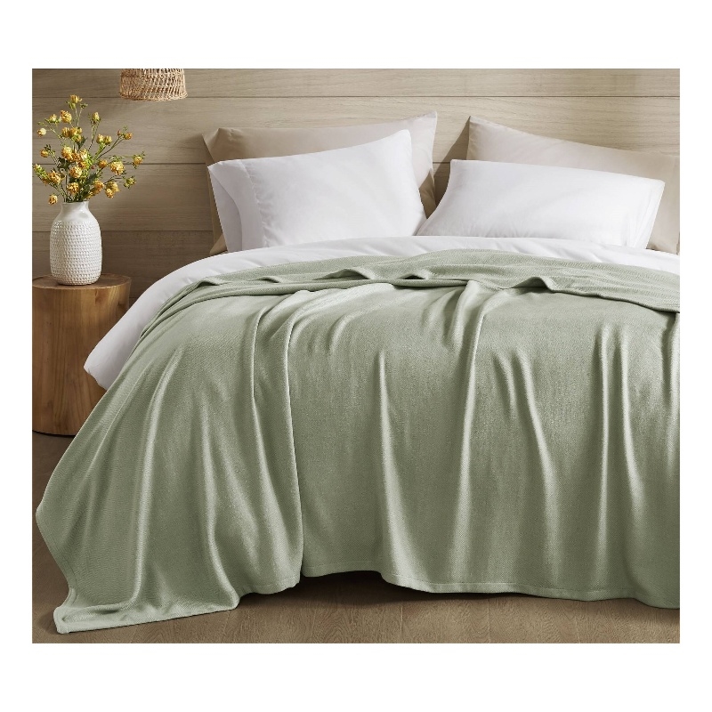 Olliix Madison Park Twin Rayon Blanket in Sage Green
