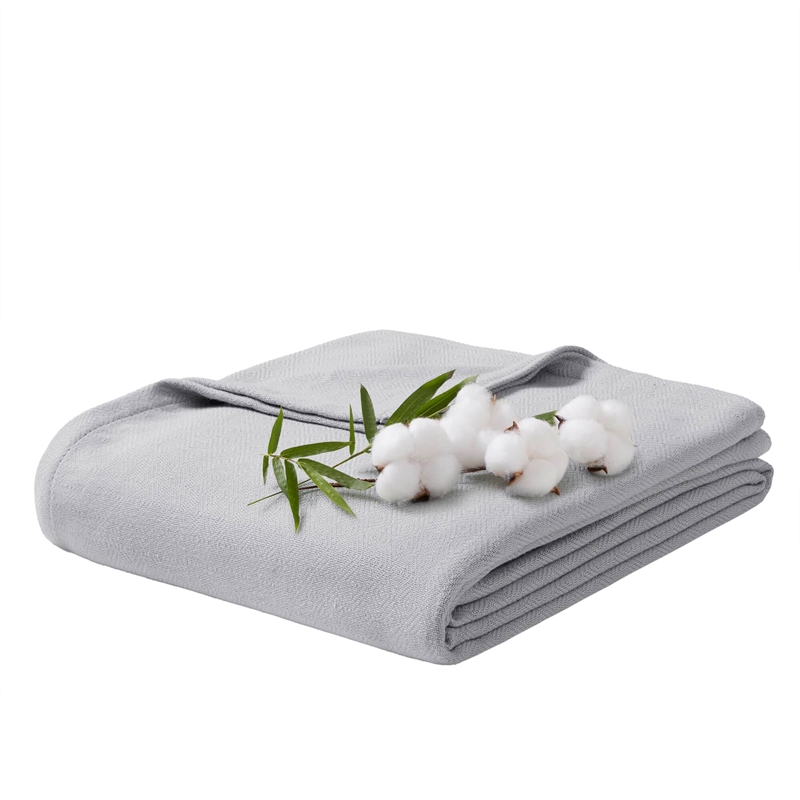 Olliix Madison Park Twin Rayon Blanket in Grey