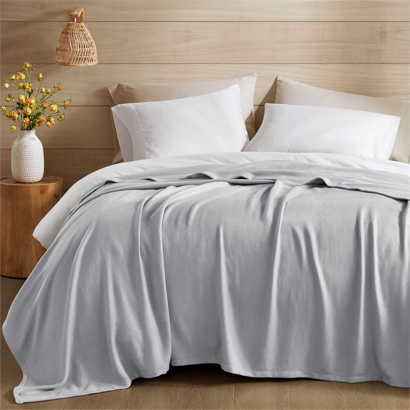 Olliix Madison Park Twin Rayon Blanket in Grey