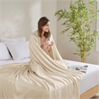 Olliix Madison Park Full/Queen Rayon Blanket in Ivory