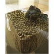 Padma's Plantation Wood Dining Table with Glass Top in Natural