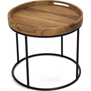Padma's Plantation Berkeley Metal End Table in Natural & Iron