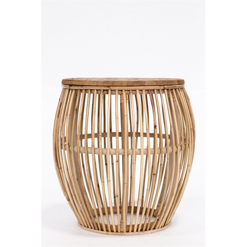 Padma's Plantation Edgewater Rattan Side Table in Natural Rattan