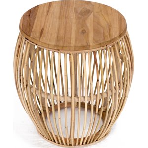 Padma's Plantation Edgewater Rattan Side Table in Natural Rattan