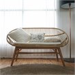 Padma's Plantation Florida Rattan Sofa Bench in Natural Rattan