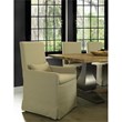Padma's Plantation Sandspur Beach Wood Dining Armchair in Brushed Linen White