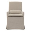 Padma's Plantation Sandspur Beach Wood Dining Armchair in Brushed Linen White