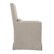 Padma's Plantation Sandspur Beach Wood Dining Armchair in Brushed Linen White