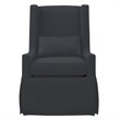 Padma's Plantation Sandspur Beach Wood Swivel Lounge Chair in Charcoal Gray