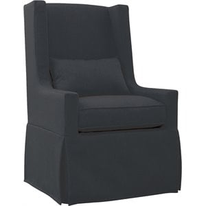 Padma's Plantation Sandspur Beach Wood Swivel Lounge Chair in Charcoal Gray
