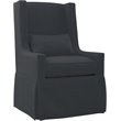 Padma's Plantation Sandspur Beach Wood Swivel Lounge Chair in Charcoal Gray