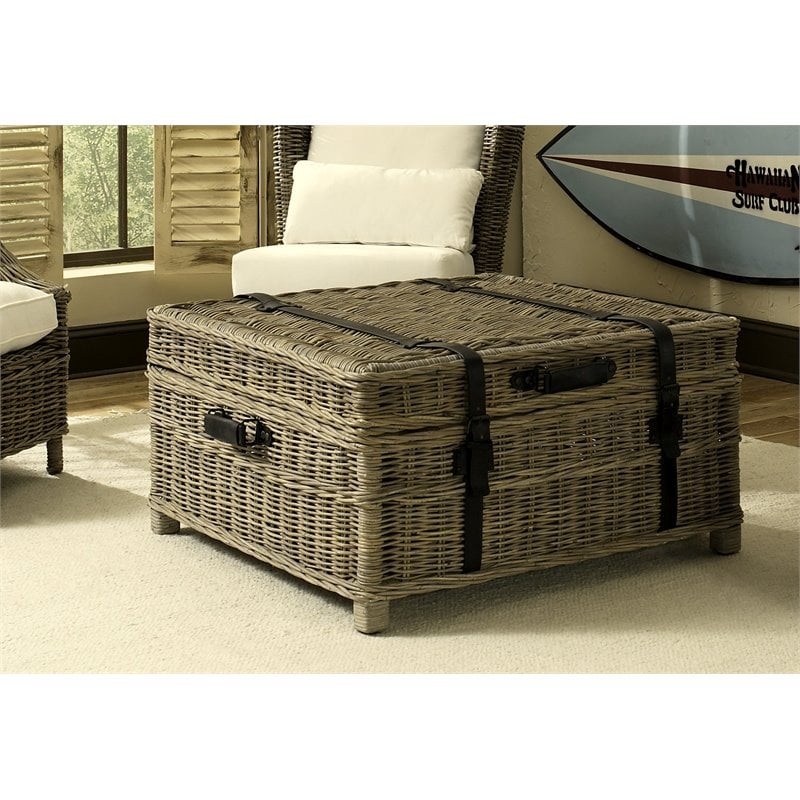 Padma's Plantation Wicker Coffee Table Trunk in Kubu Gray