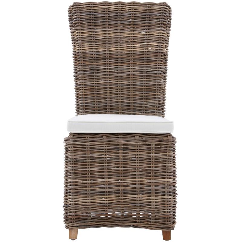 Padma's Plantation Nico Wicker Cushion Chair in Kubu Gray