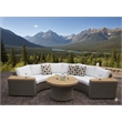 Padma's Plantation Barbados Wicker Rounded Patio Sofa in Kubu Gray