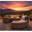 Padma's Plantation Barbados Wicker Rounded Patio Sofa in Kubu Gray