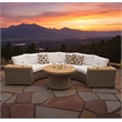 Padma's Plantation Barbados Wicker Rounded Patio Sofa in Kubu Gray