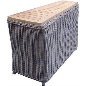 Padma's Plantation Barbados Wicker Patio End Table in Kubu Gray