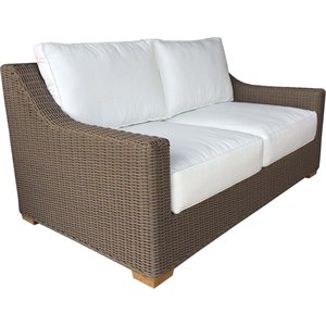 Padma's Plantation Nautilus Wicker Patio Loveseat in Kubu Gray