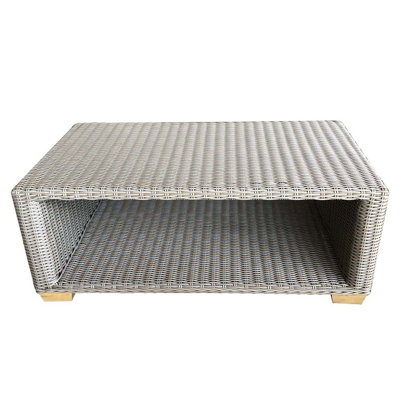 Padma's Plantation Nautilus Wicker Patio Coffee Table in Kubu Gray