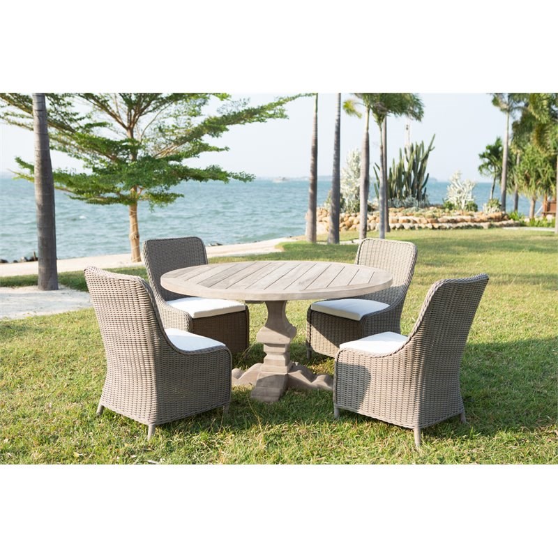Padma's Plantation Palmetto Wood Patio Dining Table in Natural