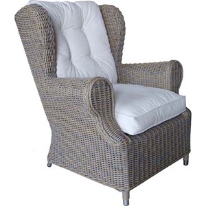 Padma's Plantation Wing Aluminum Patio Wing Cushion Chair in Kubu Gray