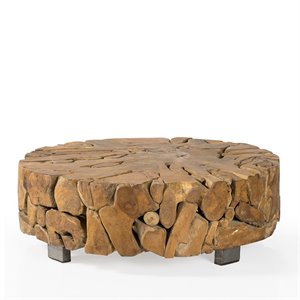 Padma's Plantation Wood Teak Coffee Table in Natural