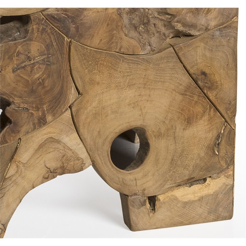 Padma's Plantation Wood Teak End Table in Natural