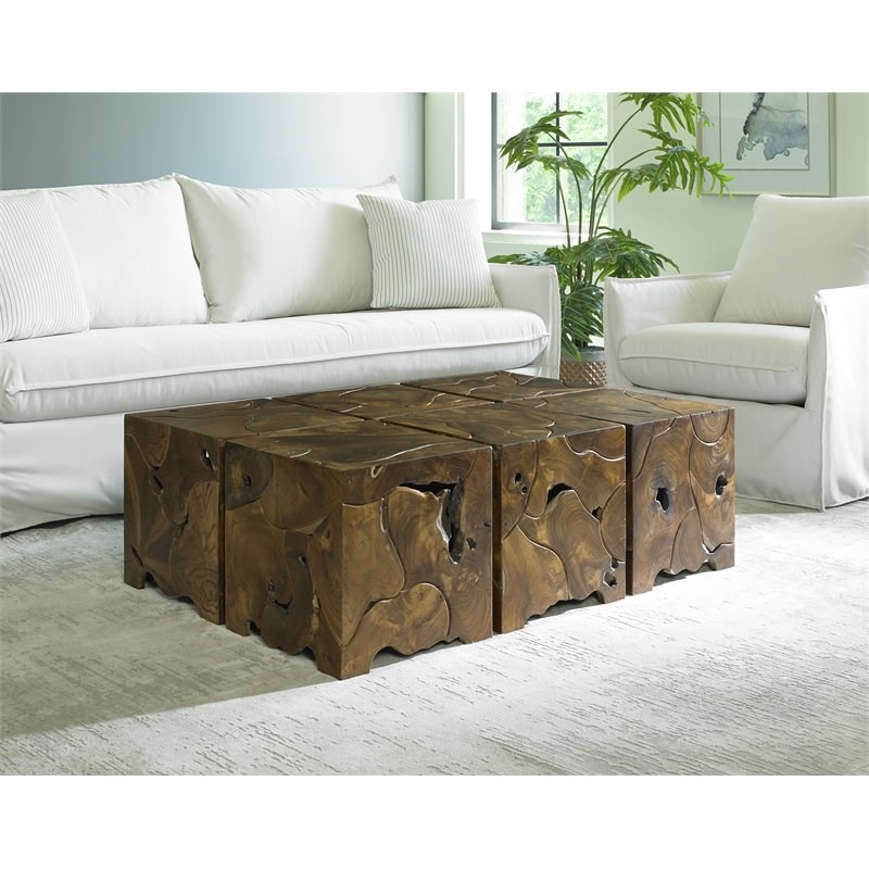 Padma's Plantation Wood Teak End Table in Natural
