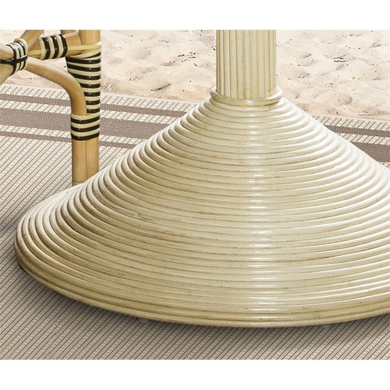Padma's Plantation Rattan Bistro Table in Black & Beige