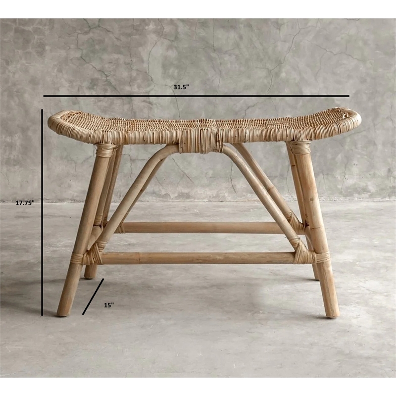 Padma's Plantation Small Zoe Bench in Naturral