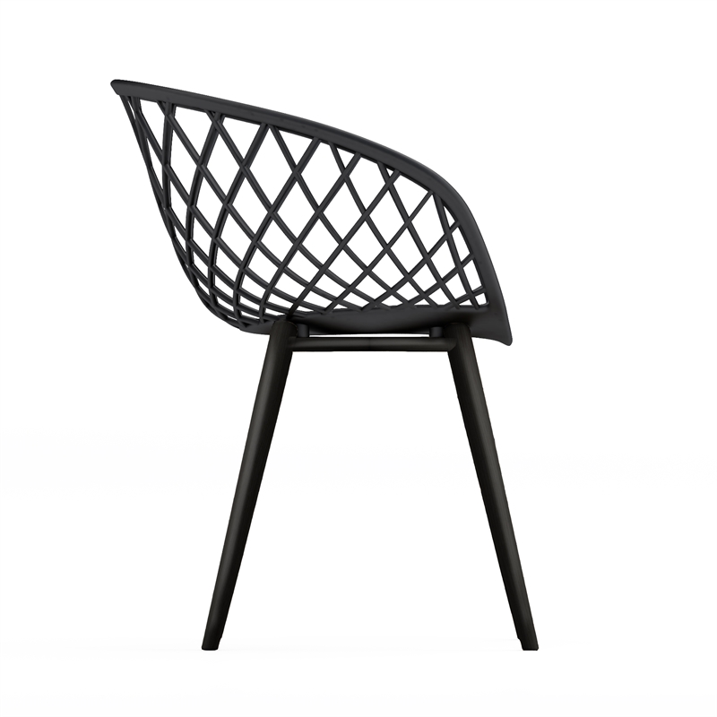 Jamesdar Kurv Plastic and Steel Chair 2 Piece Set in Black