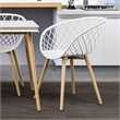 Jamesdar Kurv Steel Chair 2 Piece Set in White & Natural