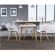 Jamesdar Kurv Steel Chair 2 Piece Set in White & Natural