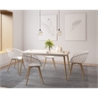 Jamesdar Kurv Steel Chair 2 Piece Set in White & Natural