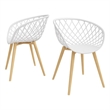 Jamesdar Kurv Steel Chair 2 Piece Set in White & Natural