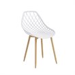 Jamesdar Kurv Steel Dining Chair 2 Piece Set in White & Natural
