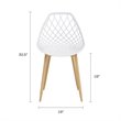 Jamesdar Kurv Steel Dining Chair 2 Piece Set in White & Natural