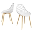 Jamesdar Kurv Steel Dining Chair 2 Piece Set in White & Natural
