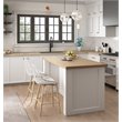 Jamesdar Kurv Steel Counter Chair 2 Piece Set in White & Natural
