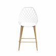 Jamesdar Kurv Steel Counter Chair 2 Piece Set in White & Natural