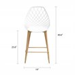 Jamesdar Kurv Steel Counter Chair 2 Piece Set in White & Natural