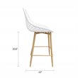 Jamesdar Kurv Steel Counter Chair 2 Piece Set in White & Natural