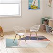 Jamesdar Kurv Steel and Plastic Mini Chair 2 Piece Set in White & Natural