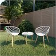 Jamesdar Kurv Steel and Plastic Mini Chair 2 Piece Set in White & Natural