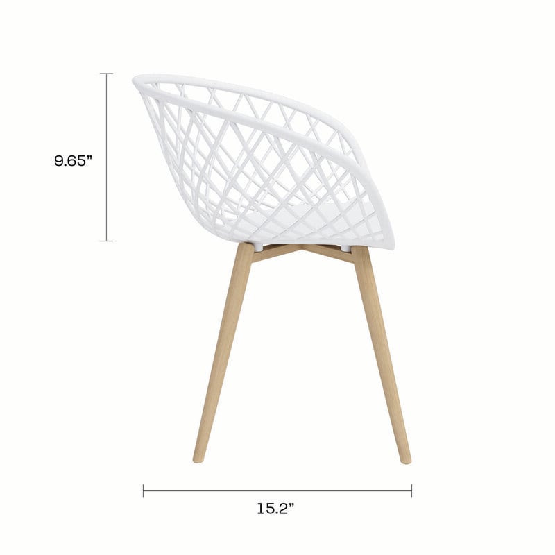 Jamesdar Kurv Steel and Plastic Mini Chair 2 Piece Set in White & Natural